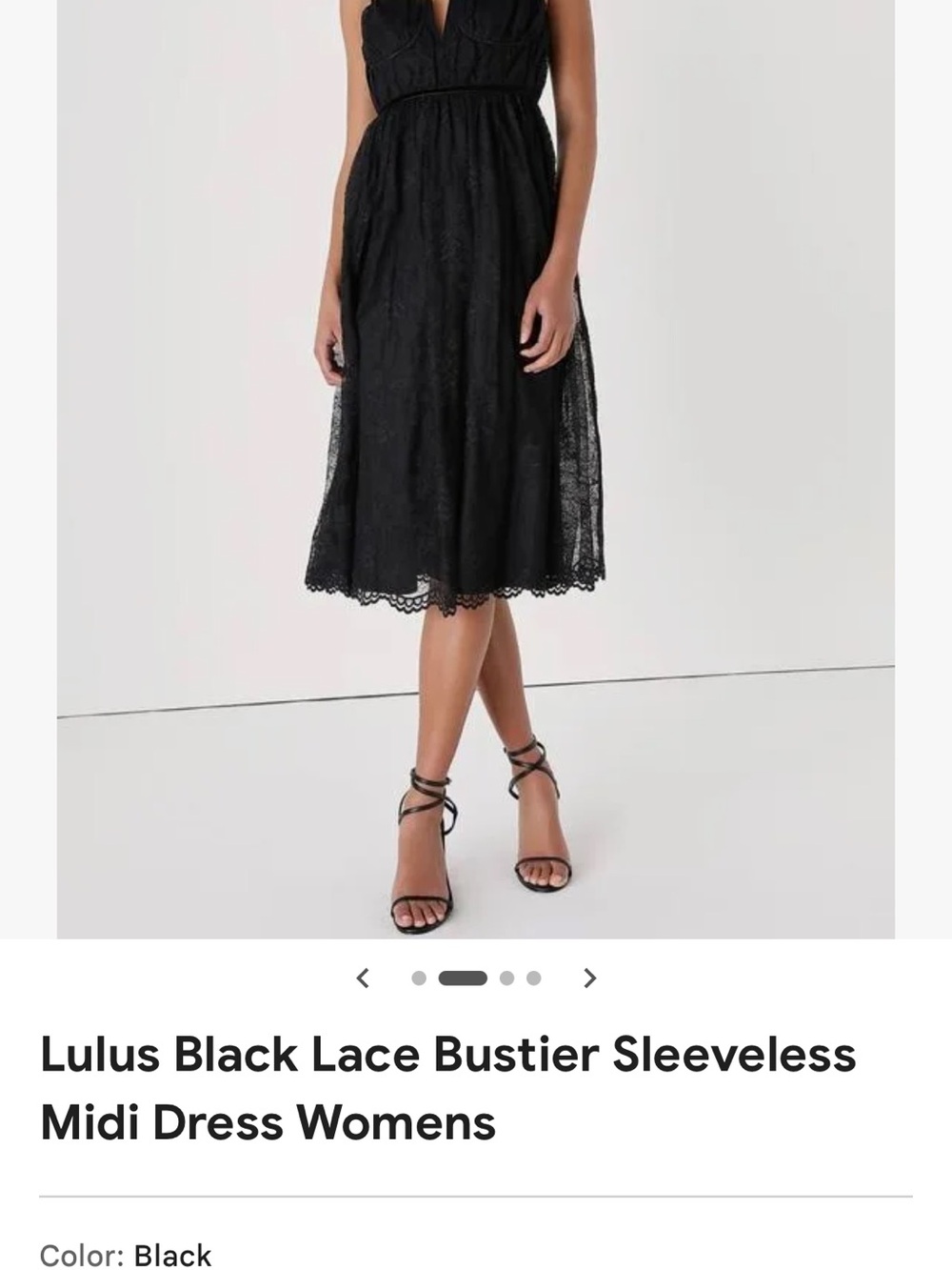 Lulu's Black Lace Bustier Midi Dress